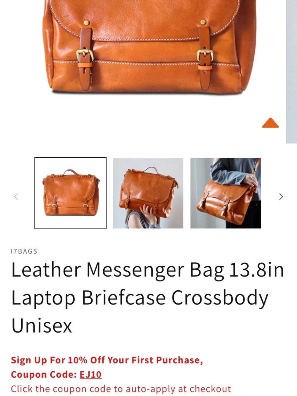 Boden Tan Leather Briefcase w/Buckle Straps. Great leather. Polish be great